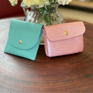 Women’s Small Pink and Teal Snap Wallets